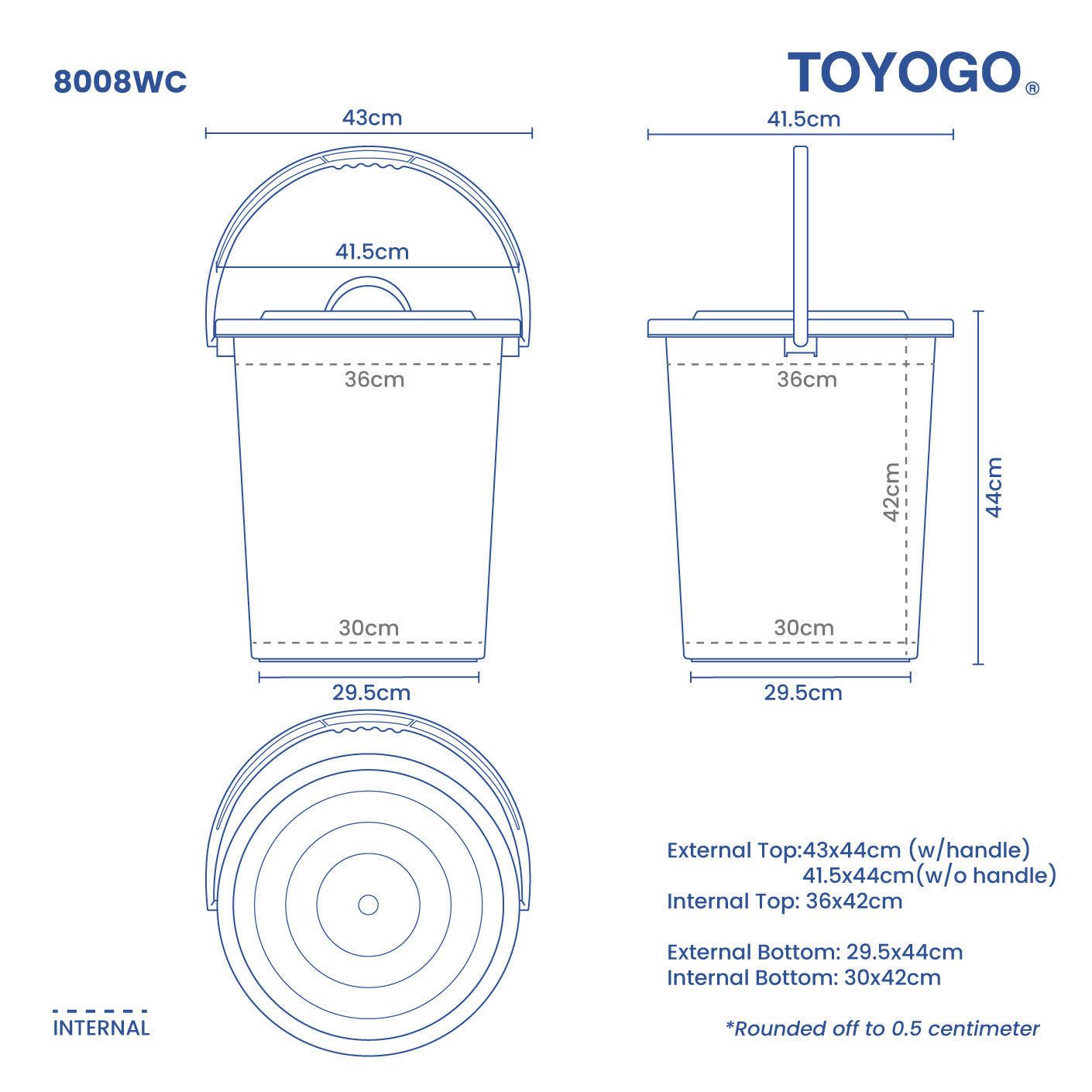 OKE PAIL W COVER 8GAL (8008WC)