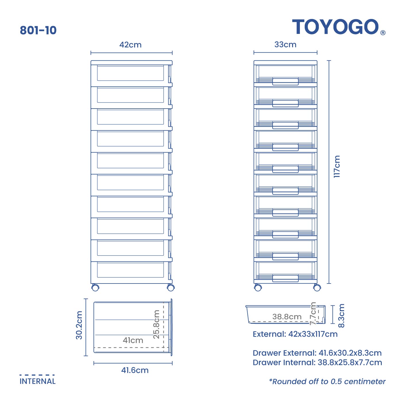 10 TIER MARINE DOC DRAWER (801-10)