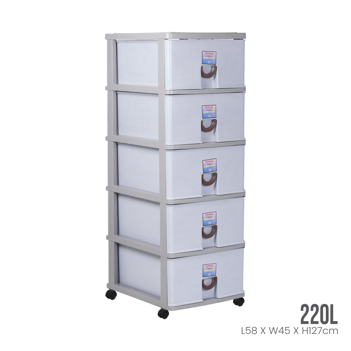 5 TIER BITANIC CABINET W/WHL (804-5)