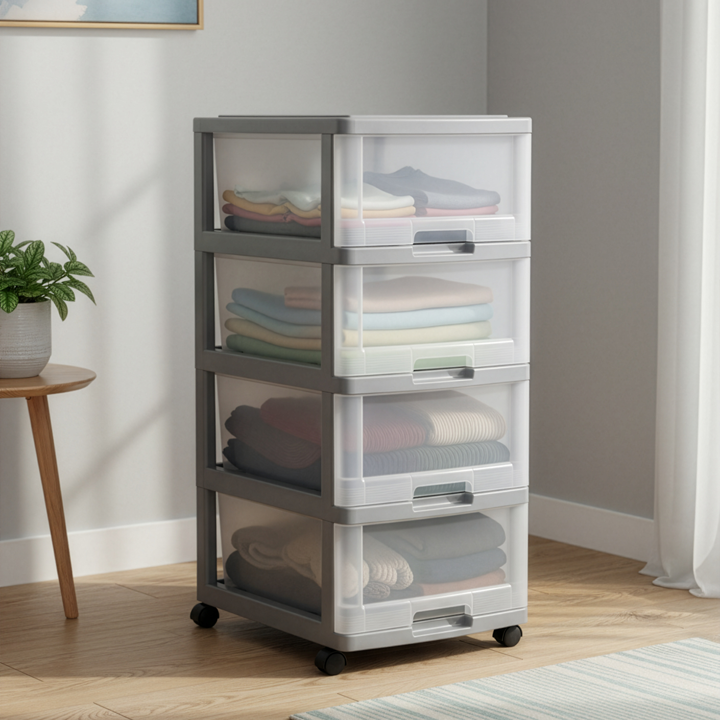 4 TIER MENTON DRAWER W/WHL (807-4)