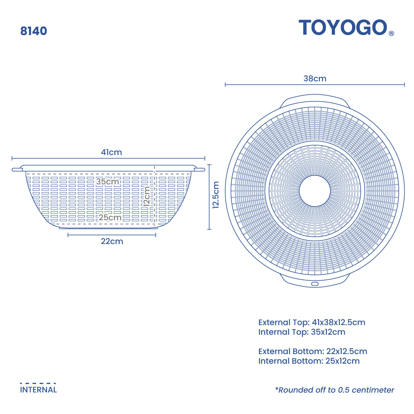 ROUND COLANDER 40CM (8140)