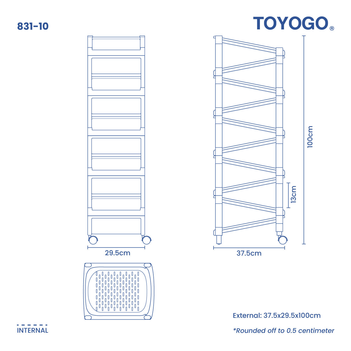 PASSO 10 TIER SHOE RACK W WHL (831-10)