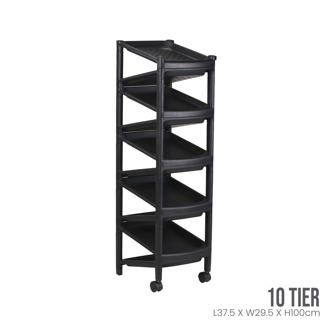 10 TIER SINGLE SHOE RACK W/WHLS (831-10) | TOYOGO Singapore