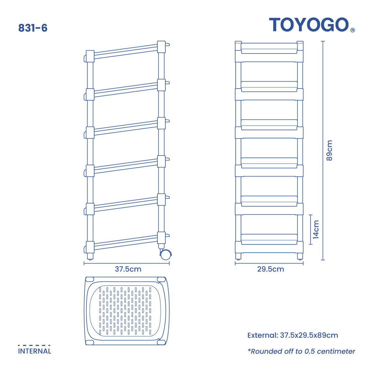 6 TIER SINGLE SHOE RACK W/2 WHLS (831-6) | TOYOGO Singapore – TOYOGO ...