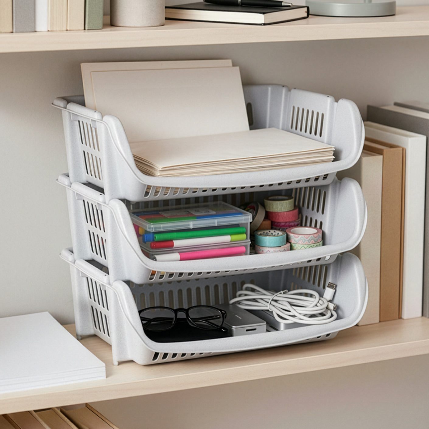 STACKABLE SPACE BASKET (8403)
