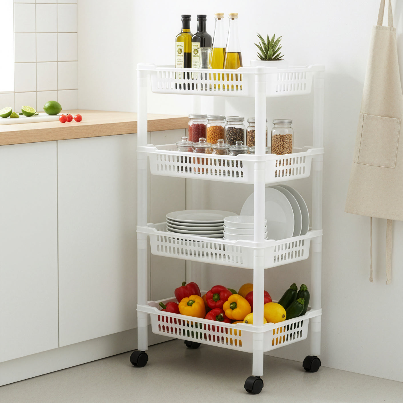 4 TIER BASKET TROLLEY (884-4)