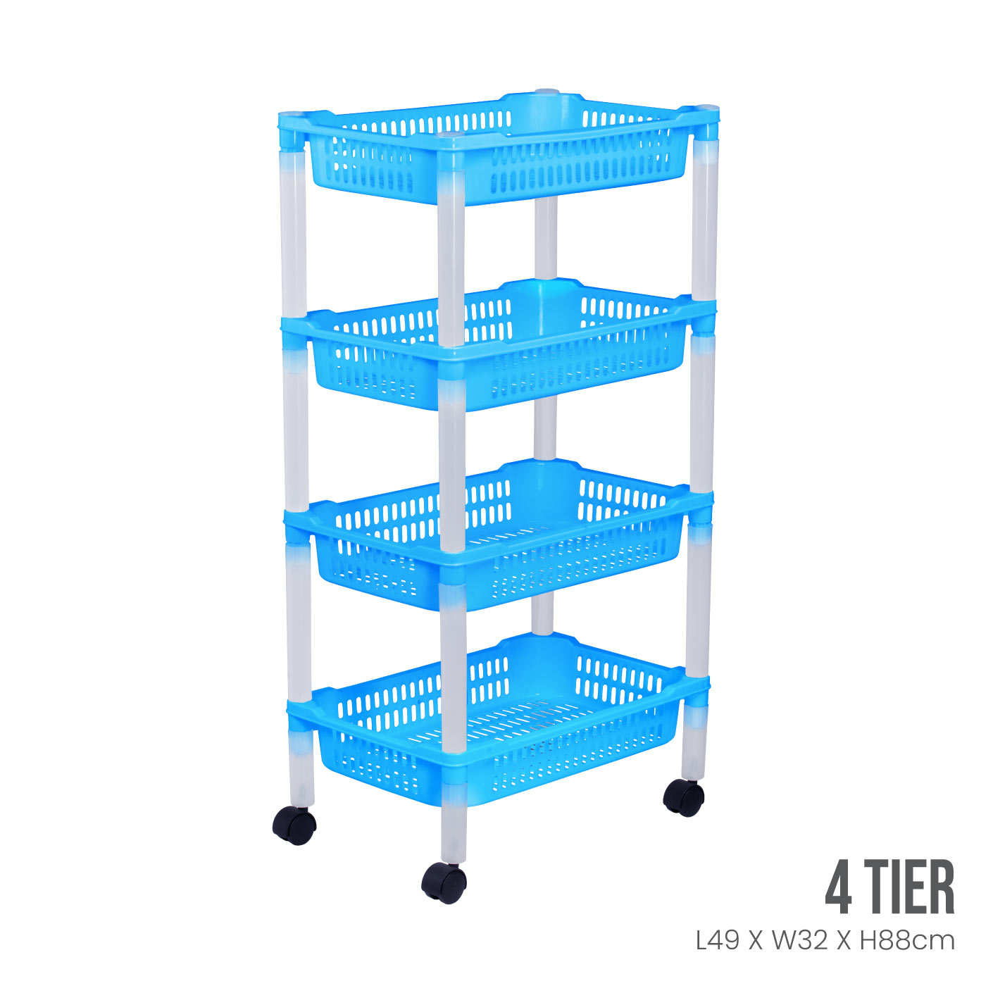 4 TIER BASKET TROLLEY (884-4)