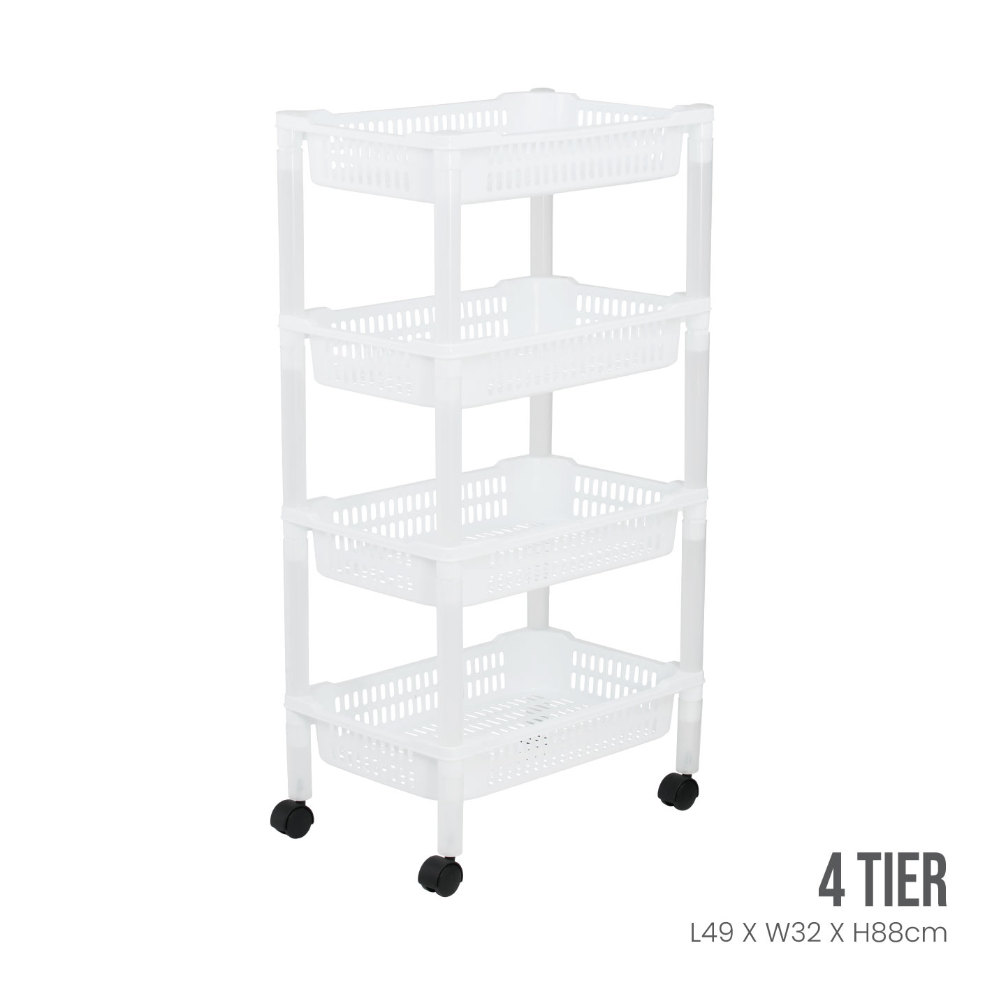 4 TIER BASKET TROLLEY (884-4)