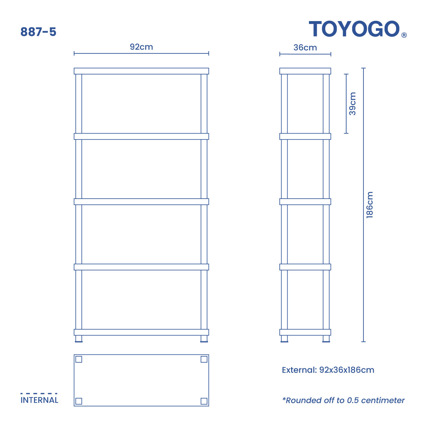 5 TIER SHELVING DIY (887-5)