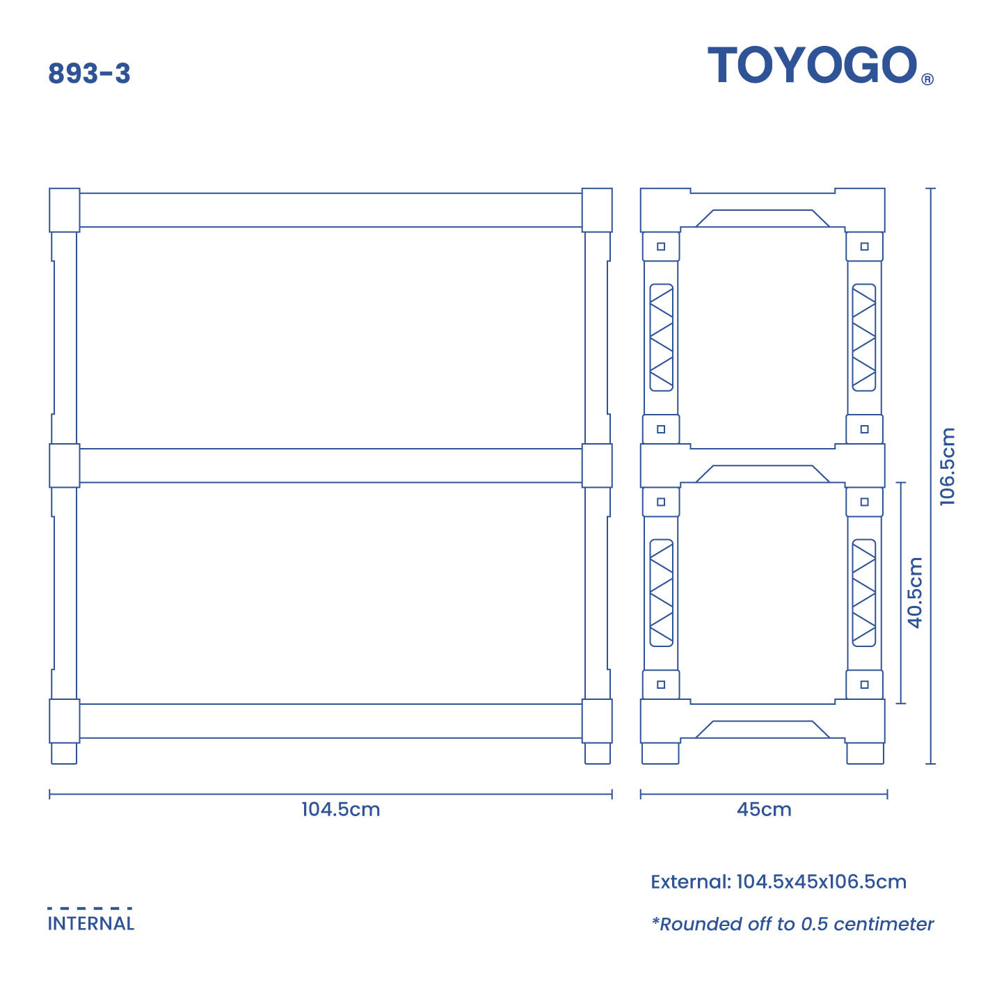 3 TIER SHELVING DIY (LOW) (893-3)