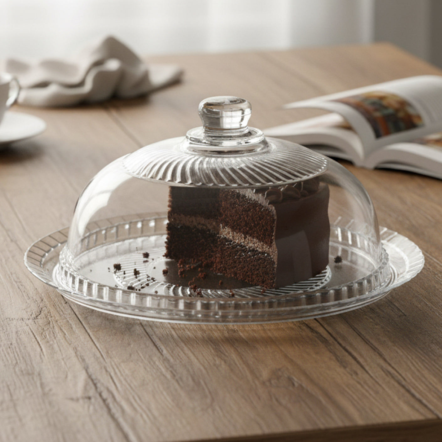 KAJITSU CAKE TRAY W DOME LID (9015)