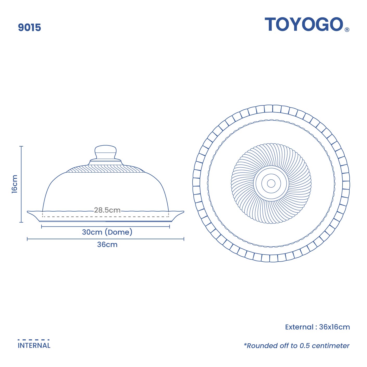 KAJITSU CAKE TRAY W DOME LID (9015)