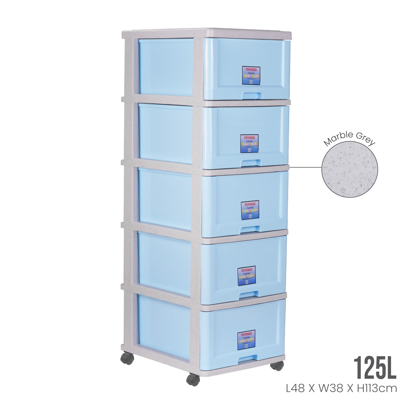 5 TIER MENTON DRAWER W/WHLS (903-5)