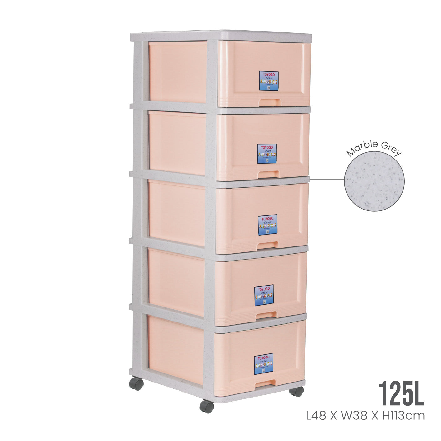 5 TIER MENTON DRAWER W/WHLS (903-5)