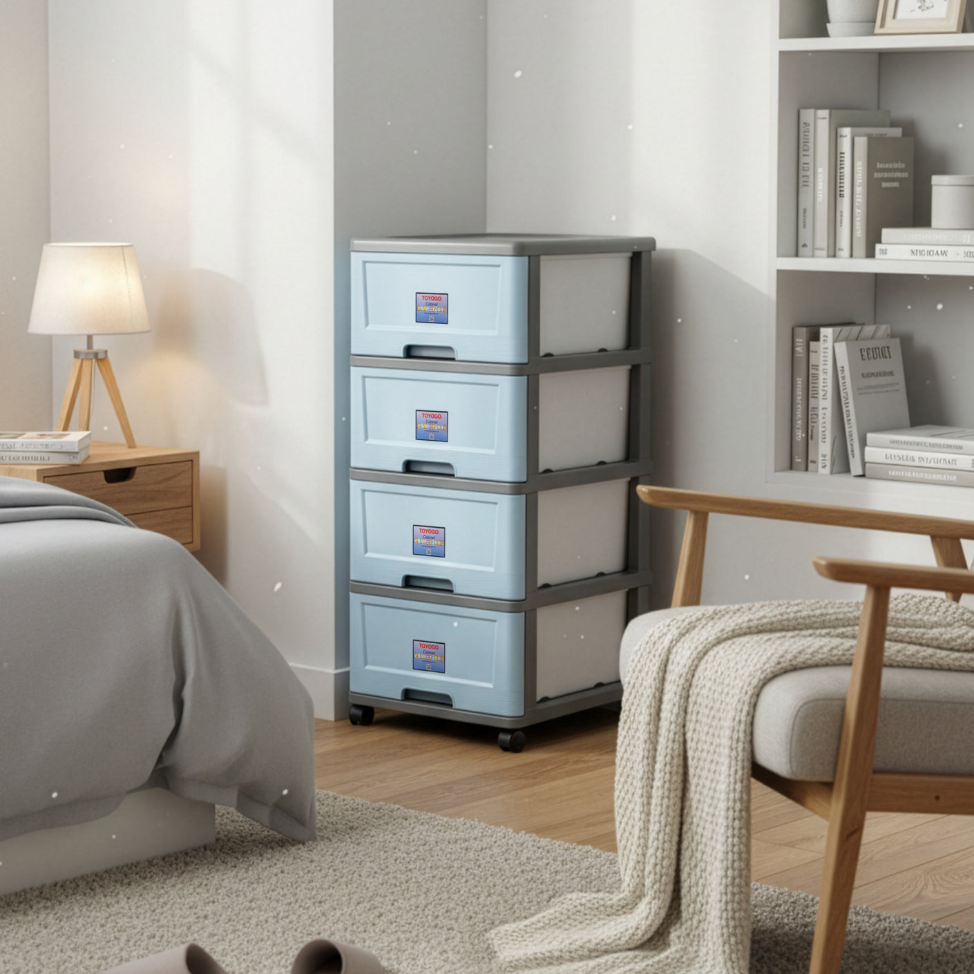 4 TIER CABINET W/WHL (904-4)