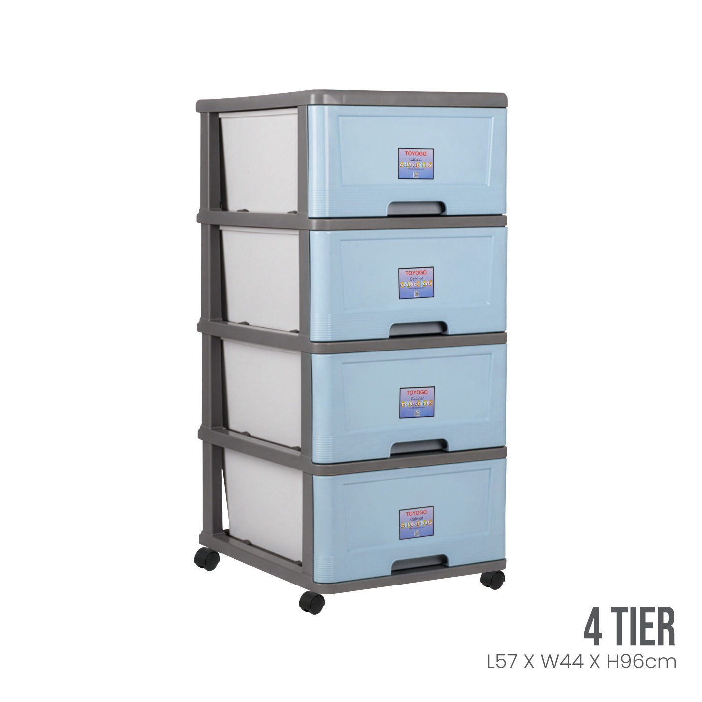 4 TIER CABINET W/WHL (904-4)