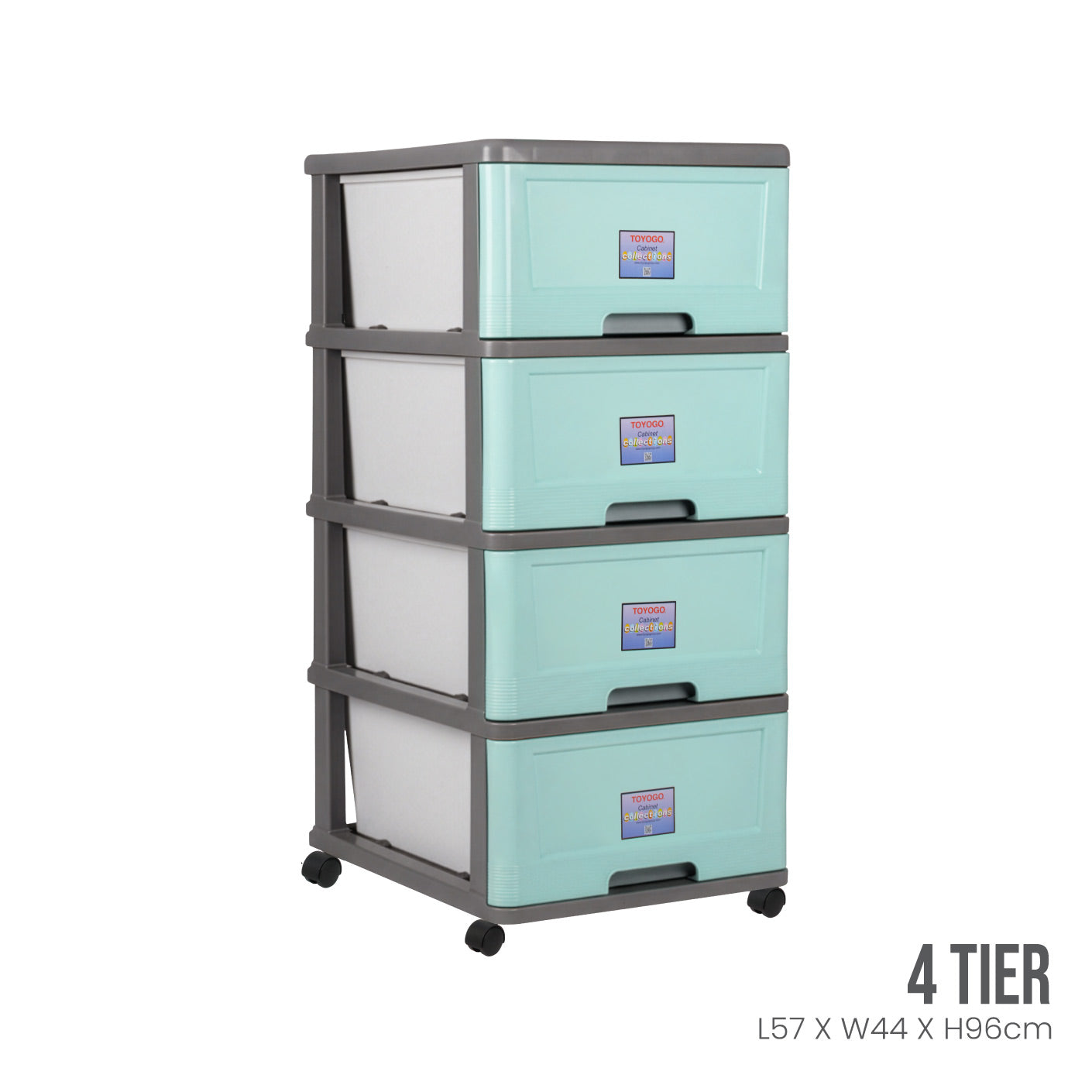 4 TIER CABINET W/WHL (904-4)