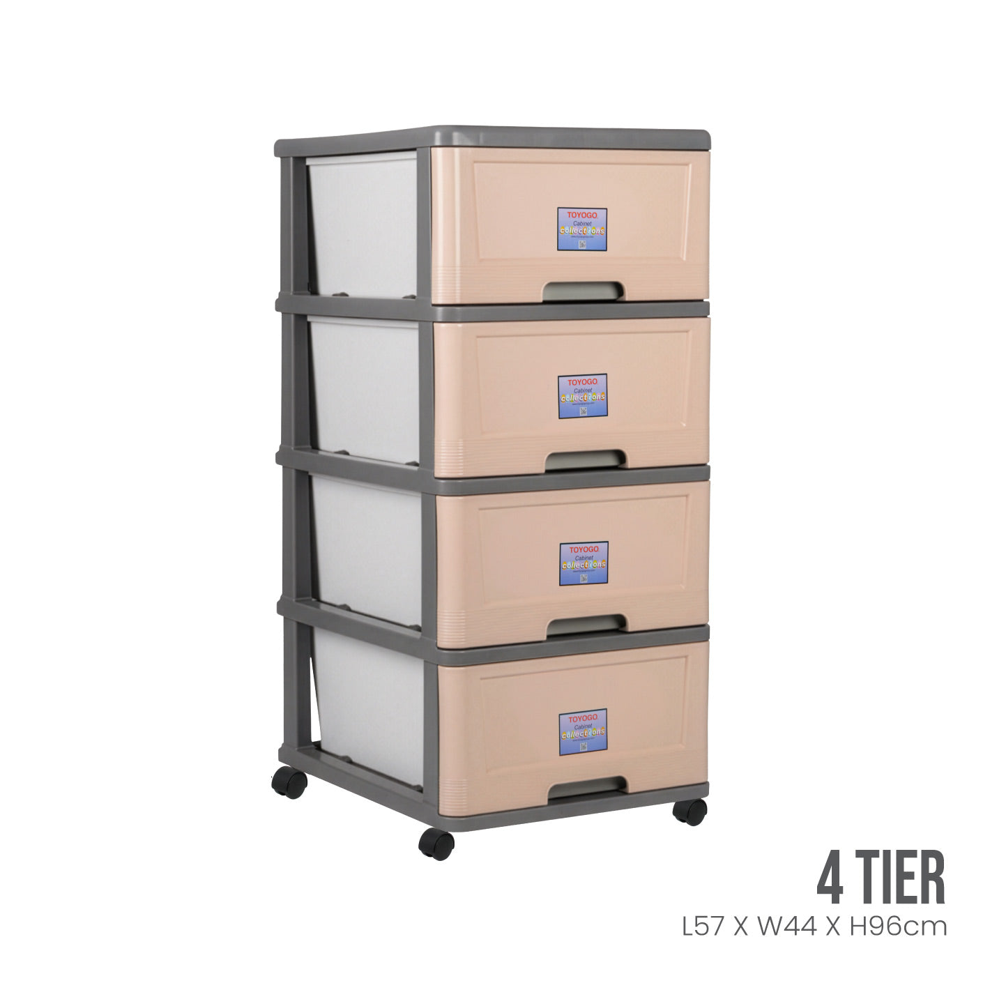 4 TIER CABINET W/WHL (904-4)