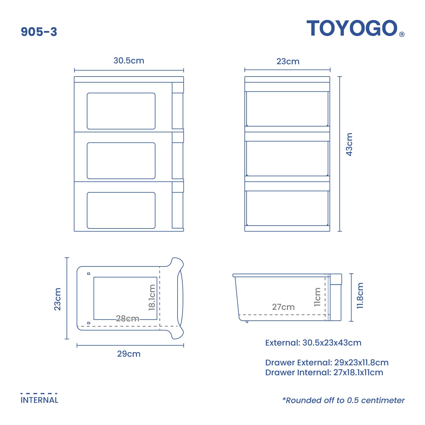 FUJI 3 TIER DRAWER (905-3)
