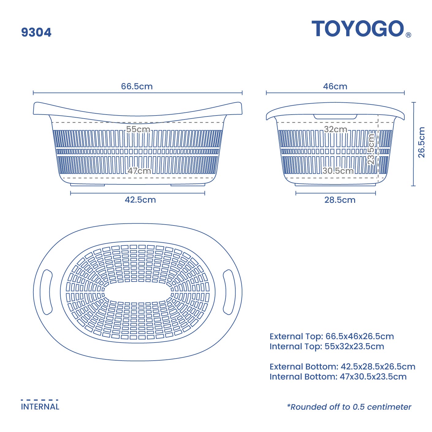LAUNDRY BASKET OVAL (M) (9304)