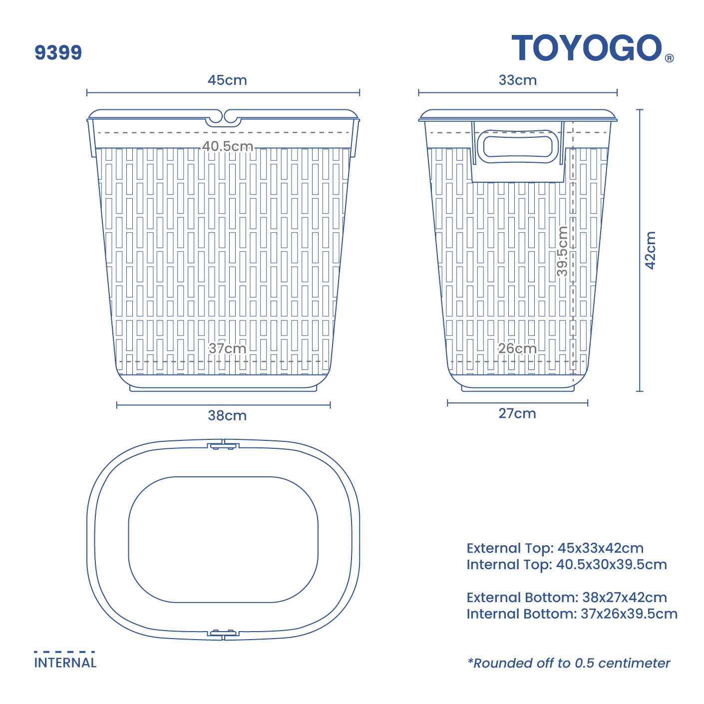 HANDY LAUNDRY BASKET (9399)