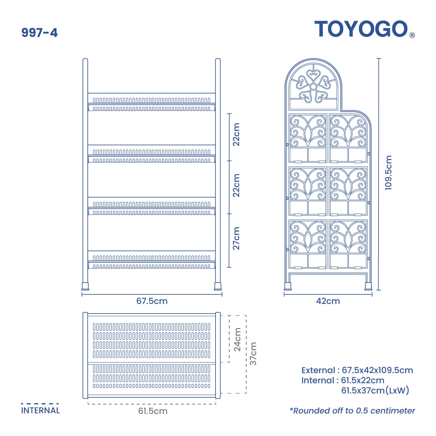 4 TIER HAZER KITCHEN RACK (997-4)