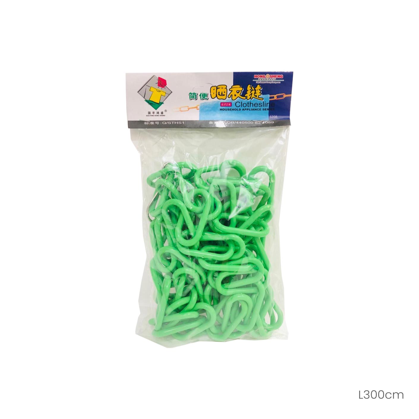 PLASTIC CHAIN W HOOK 5MM-3.0M S208 (HFH0136)