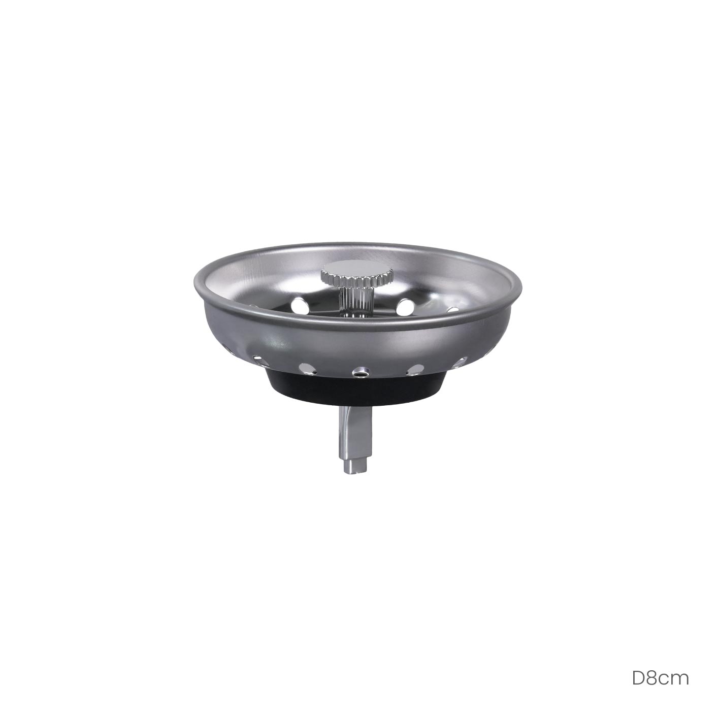 SINK STRAINER 80MM SS W STOPER JM-8046 (HFH0426)