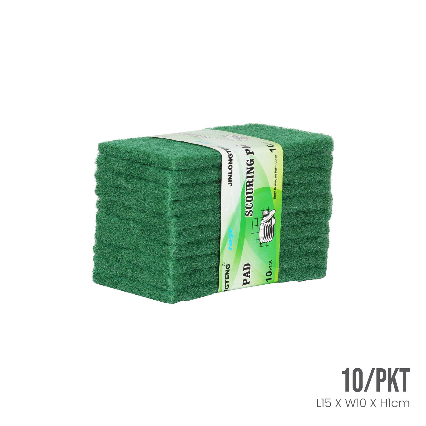 SCOURING PAD 10S PKT GREEN HD-A0020 (HFH1036)