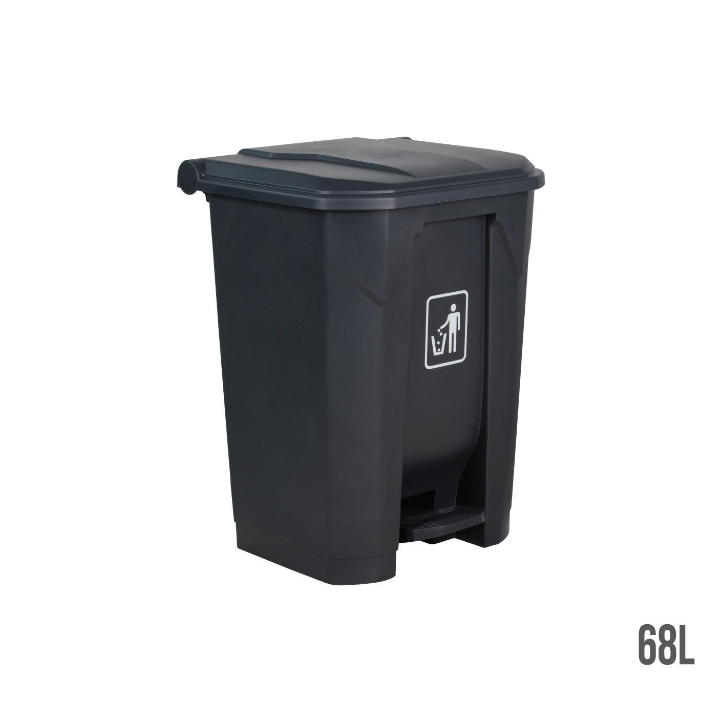 STEP DUSTBIN 68L GREY B2-010C (HFH1324)