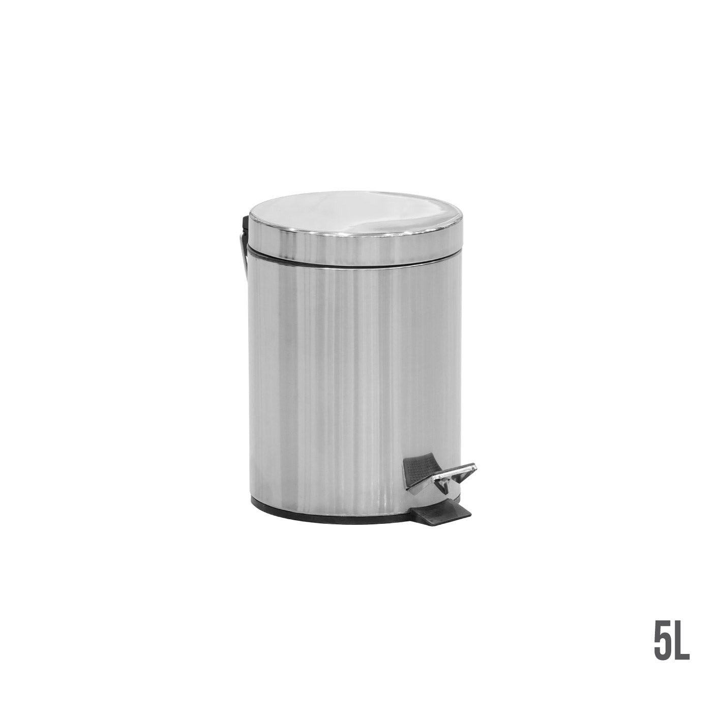 STEP DUSTBIN 5L SS RD FLAT TOP (HFH1332)