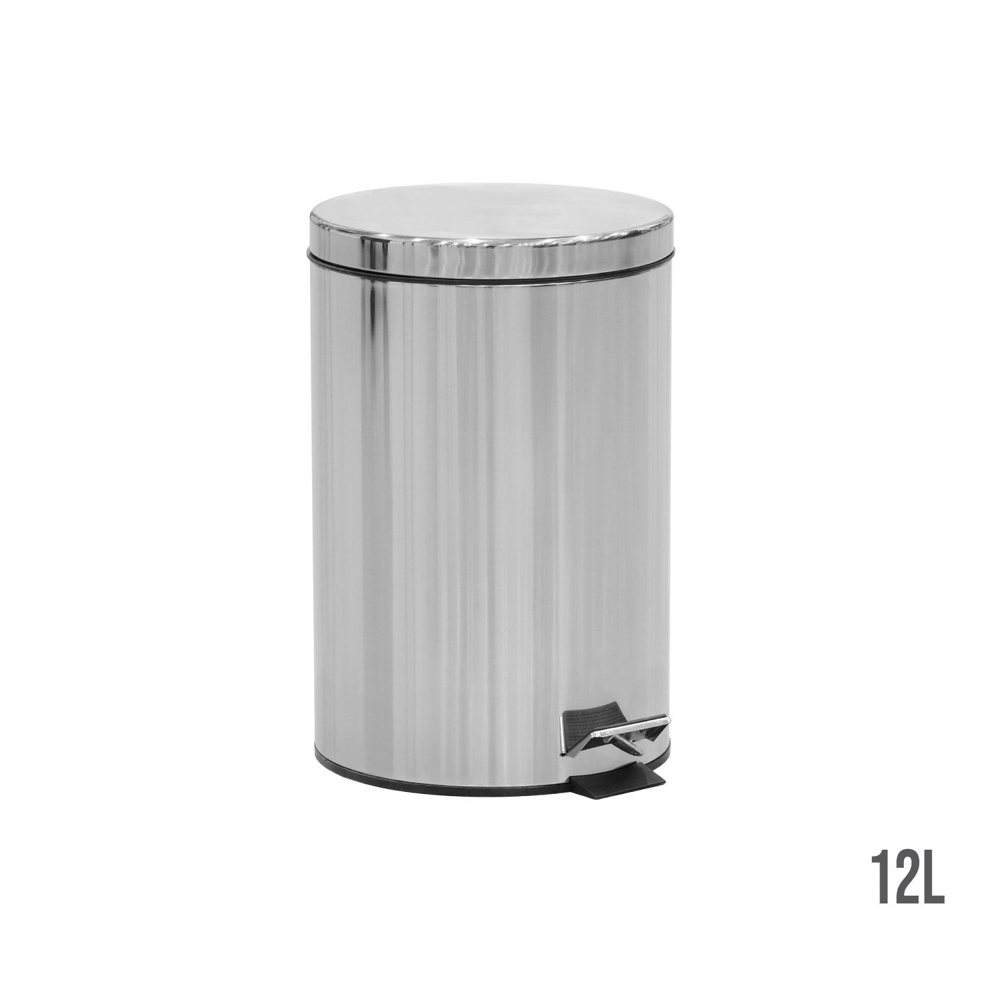 STEP DUSTBIN 12L SS RD FLAT TOP (HFH1334)