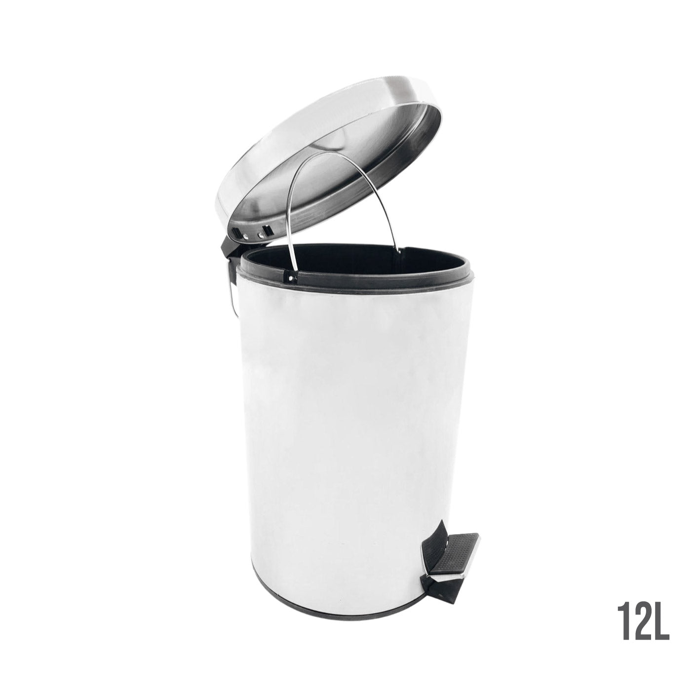 STEP DUSTBIN 12L SS RD FLAT TOP (HFH1334)