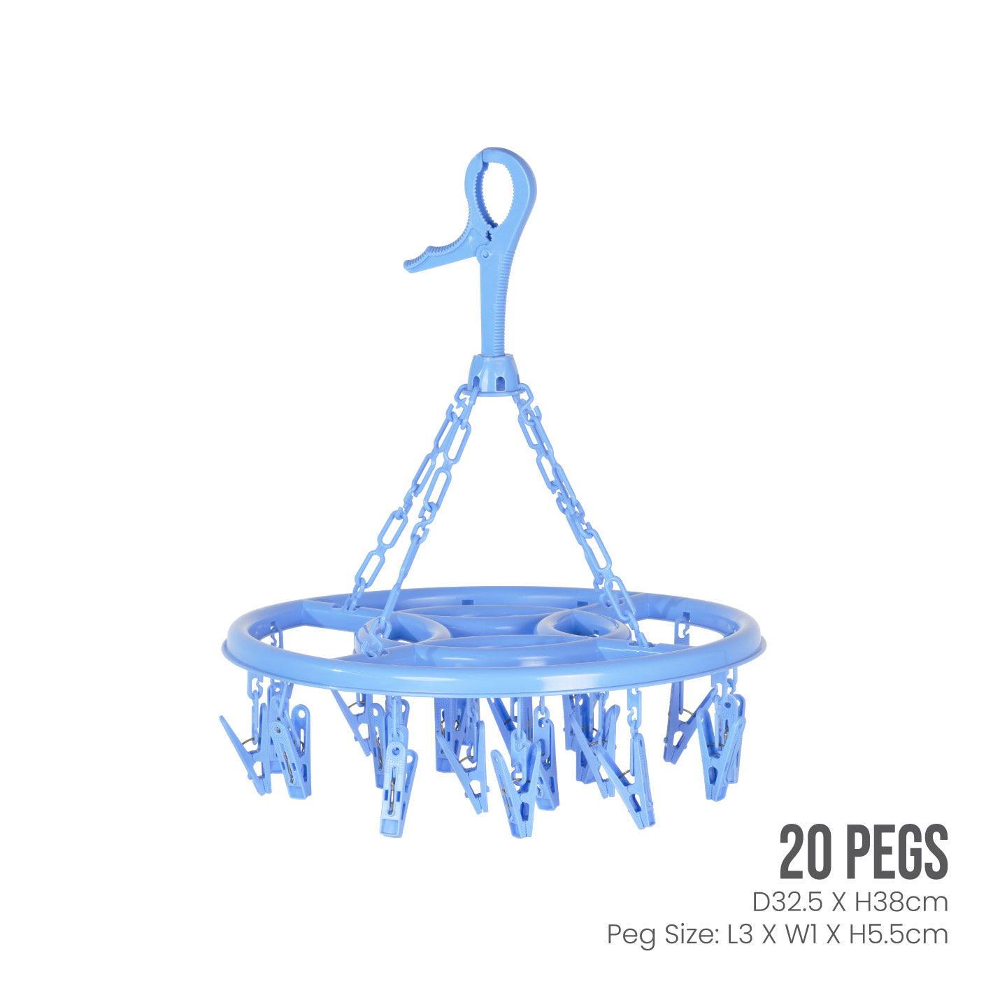 CLOTHES DRYING HANGER WITH 20 CLIPS (HFH2312)