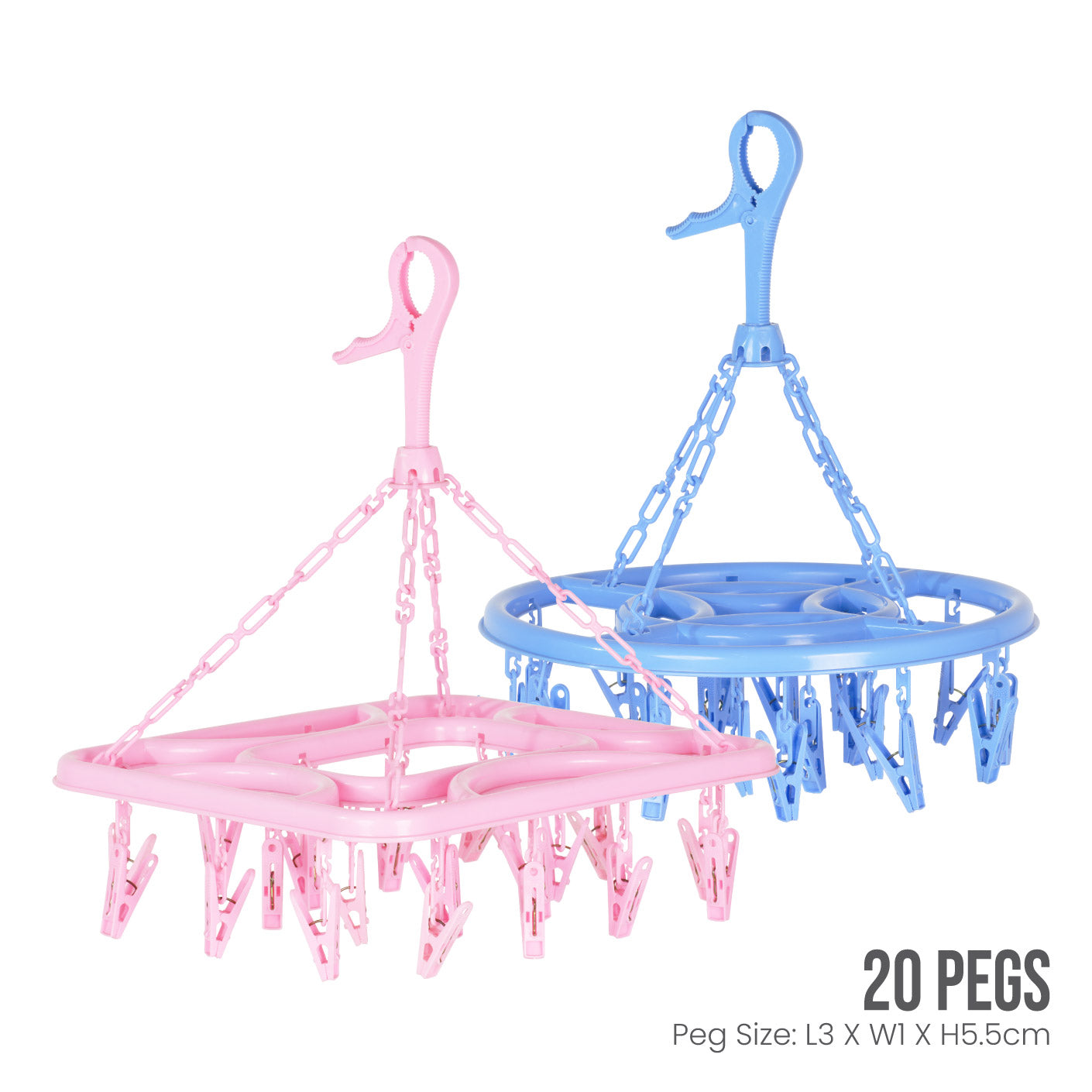 CLOTHES DRYING HANGER WITH 20 CLIPS (HFH2312)