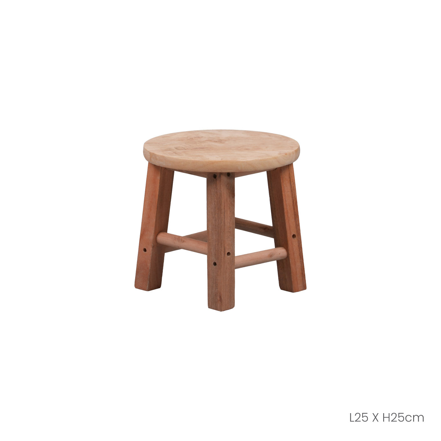 WOODEN STOOL RD LOW (HFH6510)