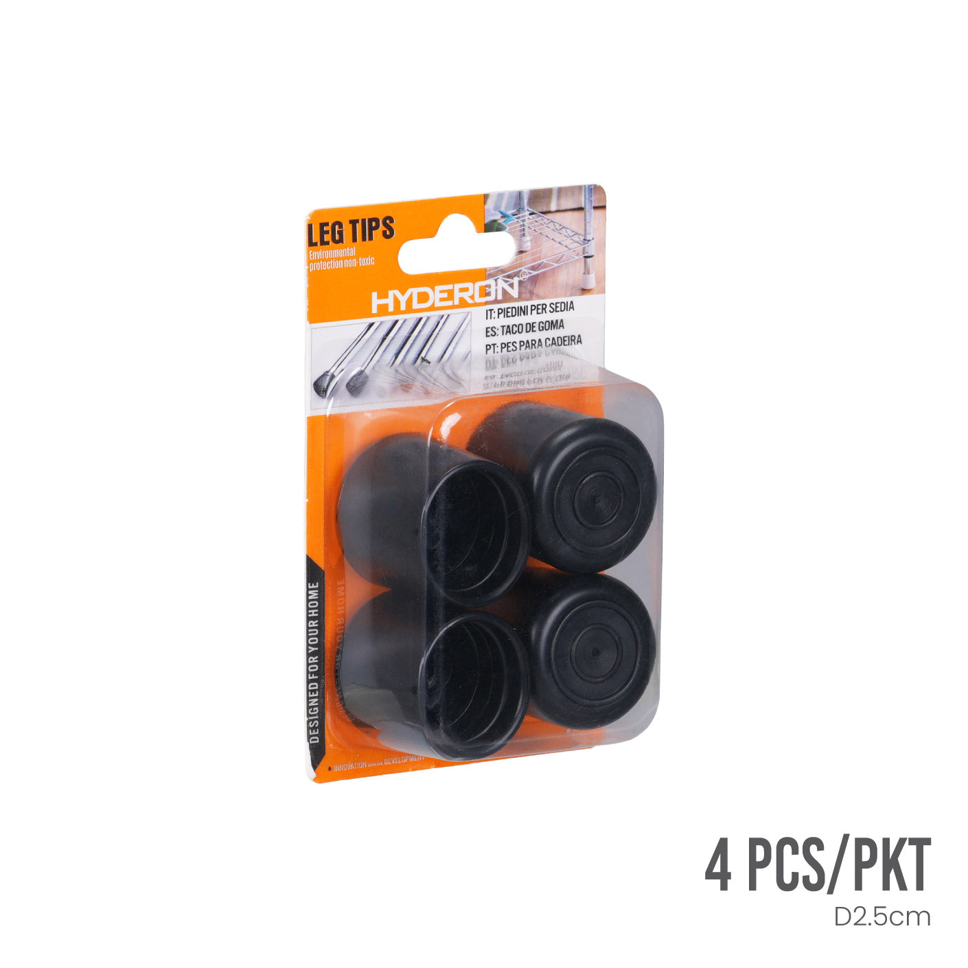 CHAIR LEG TIPS CAP-NON SLIP RUBBER 4S 25MM 207 (HFH6825)