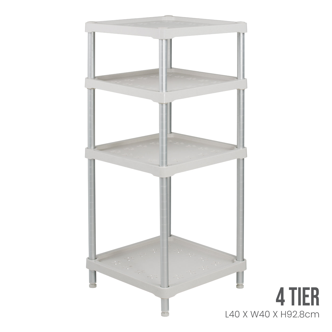 4 TIER PLASTIC RACK 0124SQ400X400X928MM (HFH6831) | TOYOGO 4 TIER PLASTIC RACK 0124SQ400X400X928MM (HFH6831) | TOYOGO