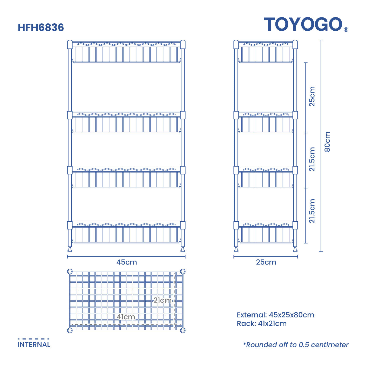 4 TIER STR BASKET RACK HKJ-C039 45X25X80CM (HFH6836)