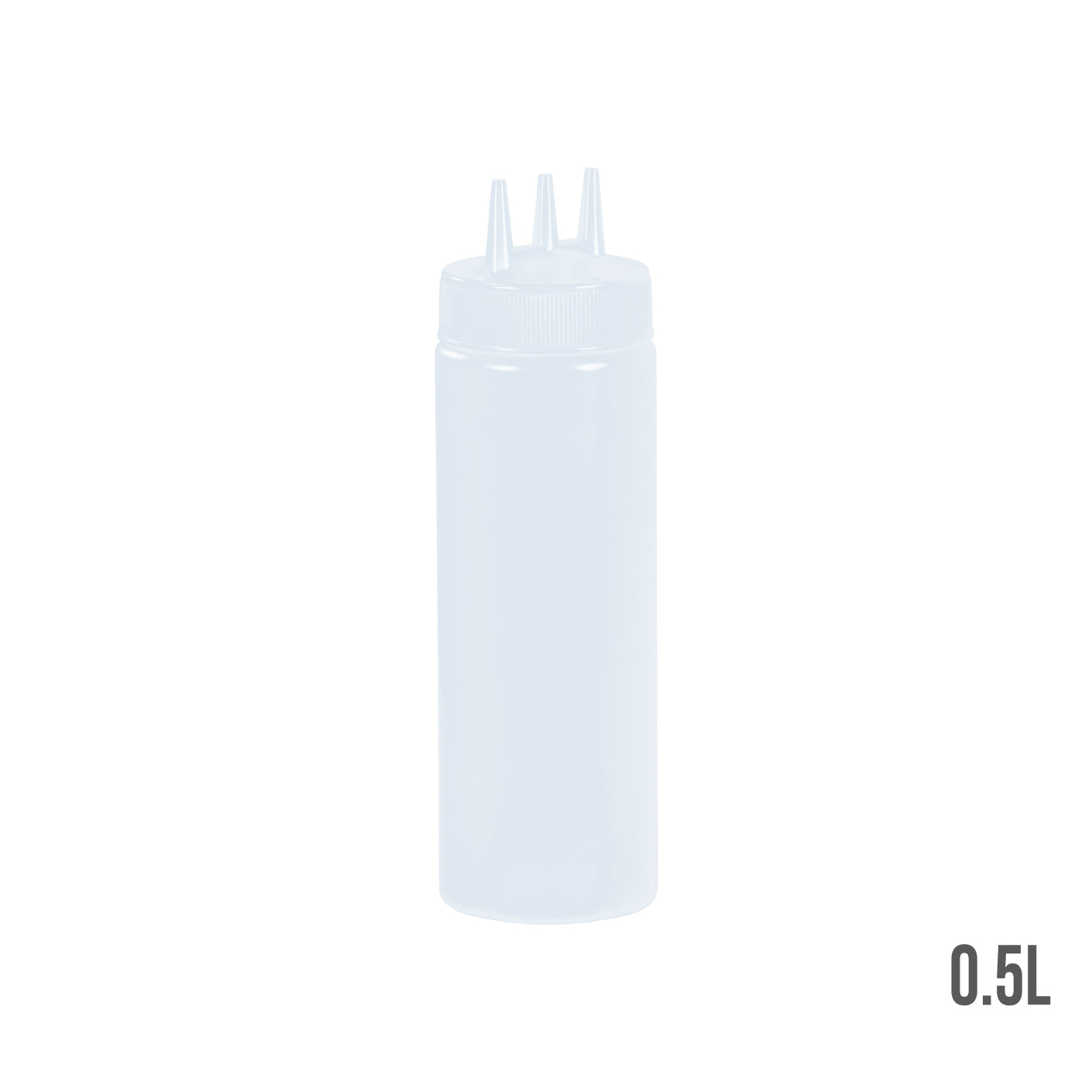 SAUCER BOTTLE TRI-NOZZLE 18OZ WHITE LX660 (HFH8032-WHT)