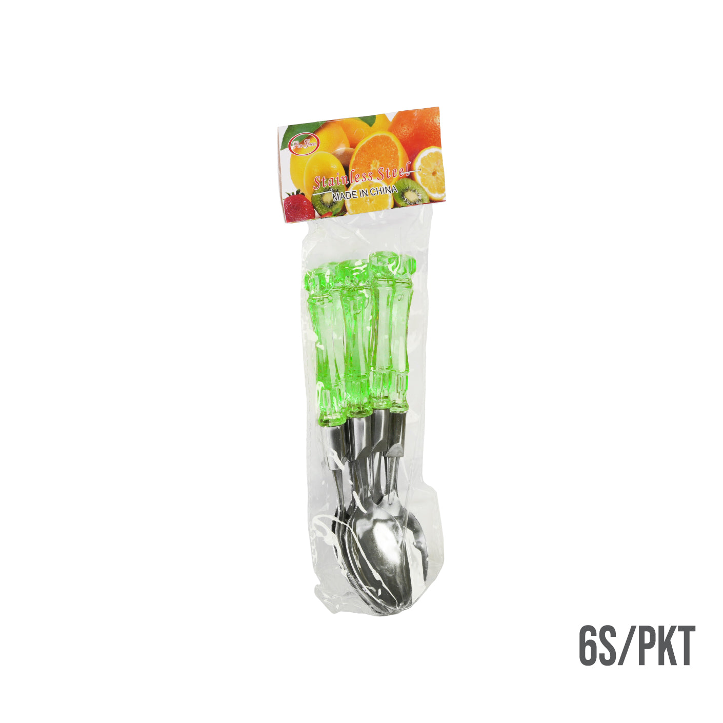 CRYSTAL HANDLE SPOON 6S GREEN (HFH8684-GRN)
