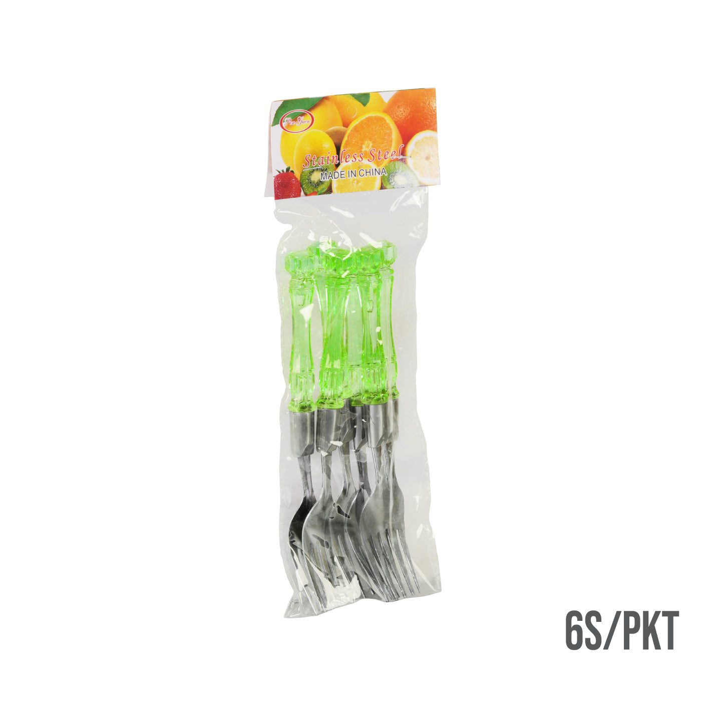 CRYSTAL HANDLE FORK 6S GREEN (HFH8685-GRN)