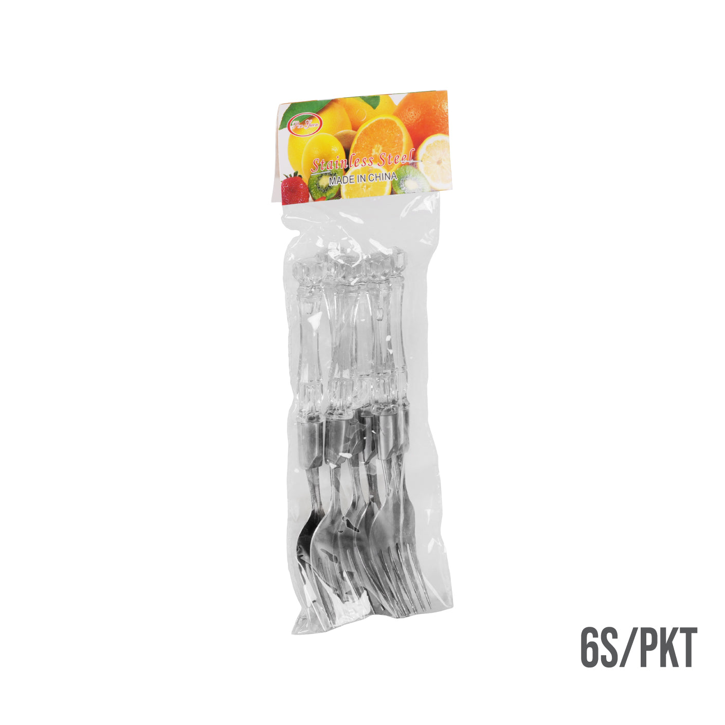 CRYSTAL HANDLE FORK 6S WHITE (HFH8685-WHT)