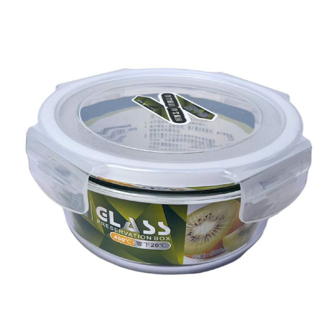 GLASS CONTAINER RD W F T LID 580ML H909 (HFH8902)