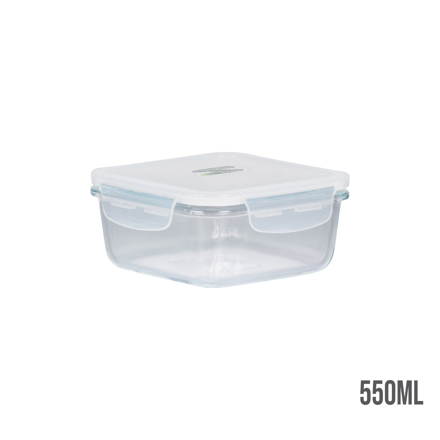 GLASS CONTAINER SQ W F T LID 550ML H906 (HFH8907)