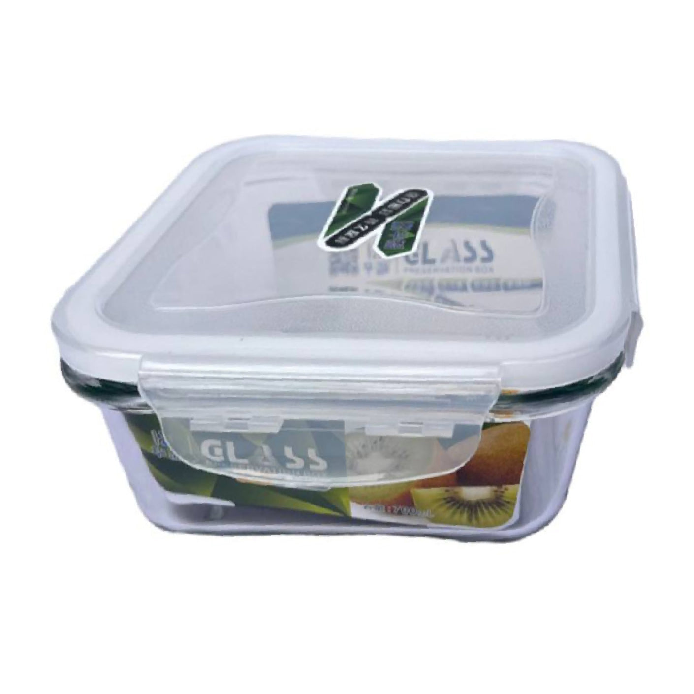 GLASS CONTAINER SQ W F T LID 550ML H906 (HFH8907)