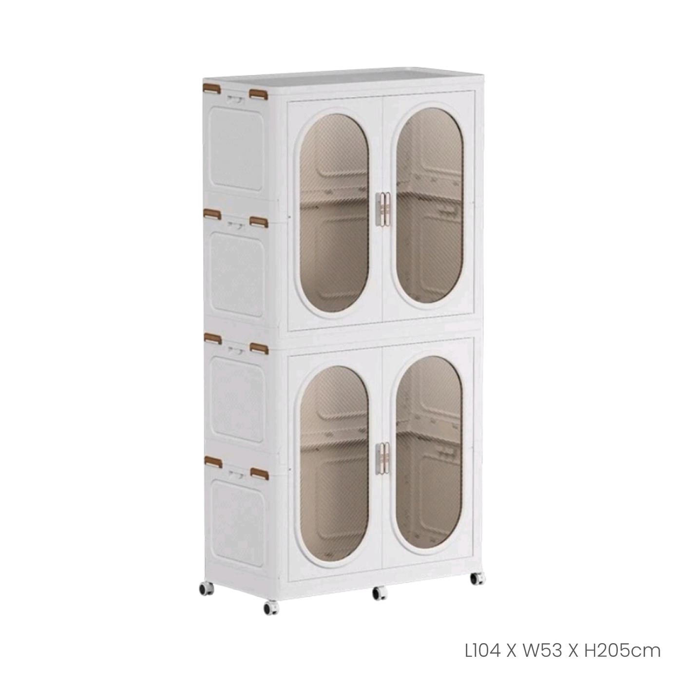 2 TIER-4D-6WHEELS CABINET L104XW53XH205CM JP2212-2C (HFH9134)