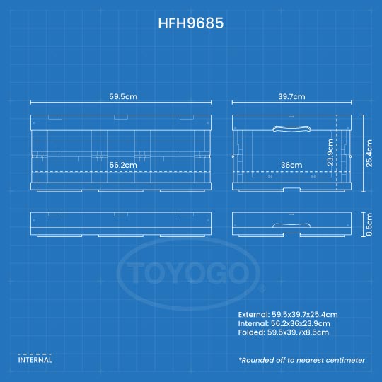 COLLAPSIBLE BOX L590XW395XH255MM (HFH9685)