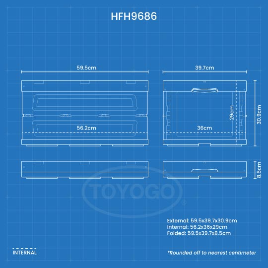 COLLAPSIBLE BOX L590XW395XH307MM (HFH9686)