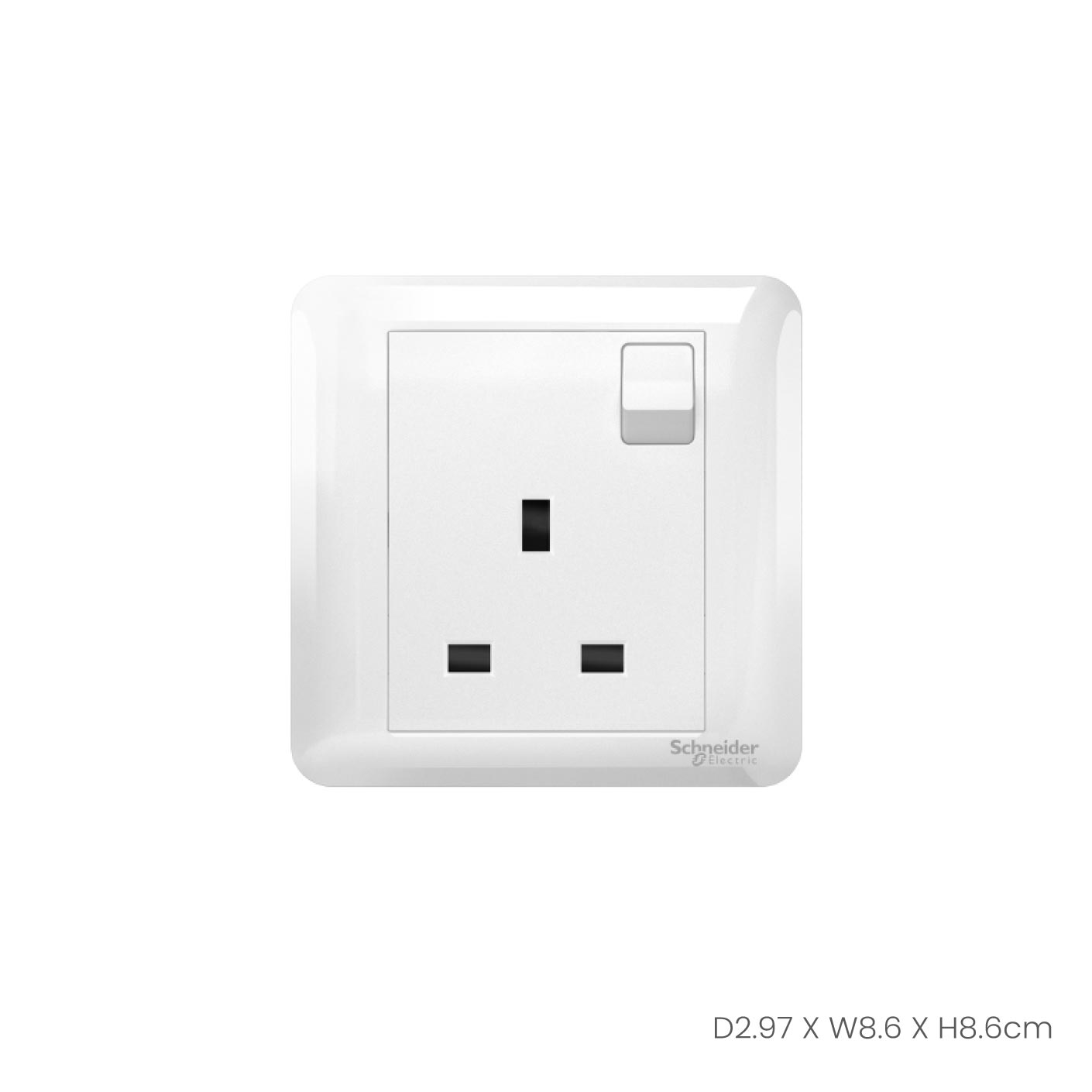 SCHNEIDER AFFLE PLUS A3G15 13A 250V 1GANG SWITCHED SOCKET (JK3G15)